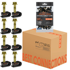 1000 pcs Single Black Mounting Coaxial Flex Clips w/ Pre-Inserted Screw RG6, RG5 picture