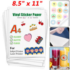 20-100x Vinyl Sticker Paper Glossy Matte Clear Waterproof Printable Inkjet Laser picture