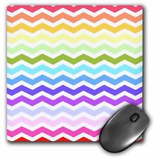 3dRose Bright Colorful Rainbow Chevron Zig Zag Stripes aka Multicolored MousePad picture