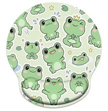 Mousepad with Wrist Support, Green Frog, 9.8