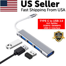 USB-C Type C to USB 3.0 4 Port Hub Splitter For PC Mac Phone MacBook Pro iPad picture