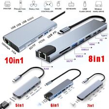 USB C Type C Hub Ethernet Multiport Adapter For MacBook Pro/Air iPad Pro Laptop picture
