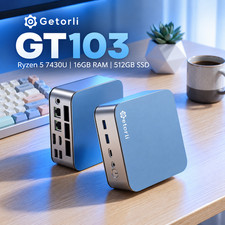 NEW Getorli GT103 Mini PC Ryzen 5 7430U 16GB RAM 512GB SSD Dual LAN picture